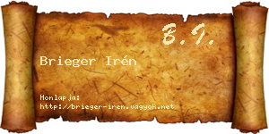 Brieger Irén névjegykártya